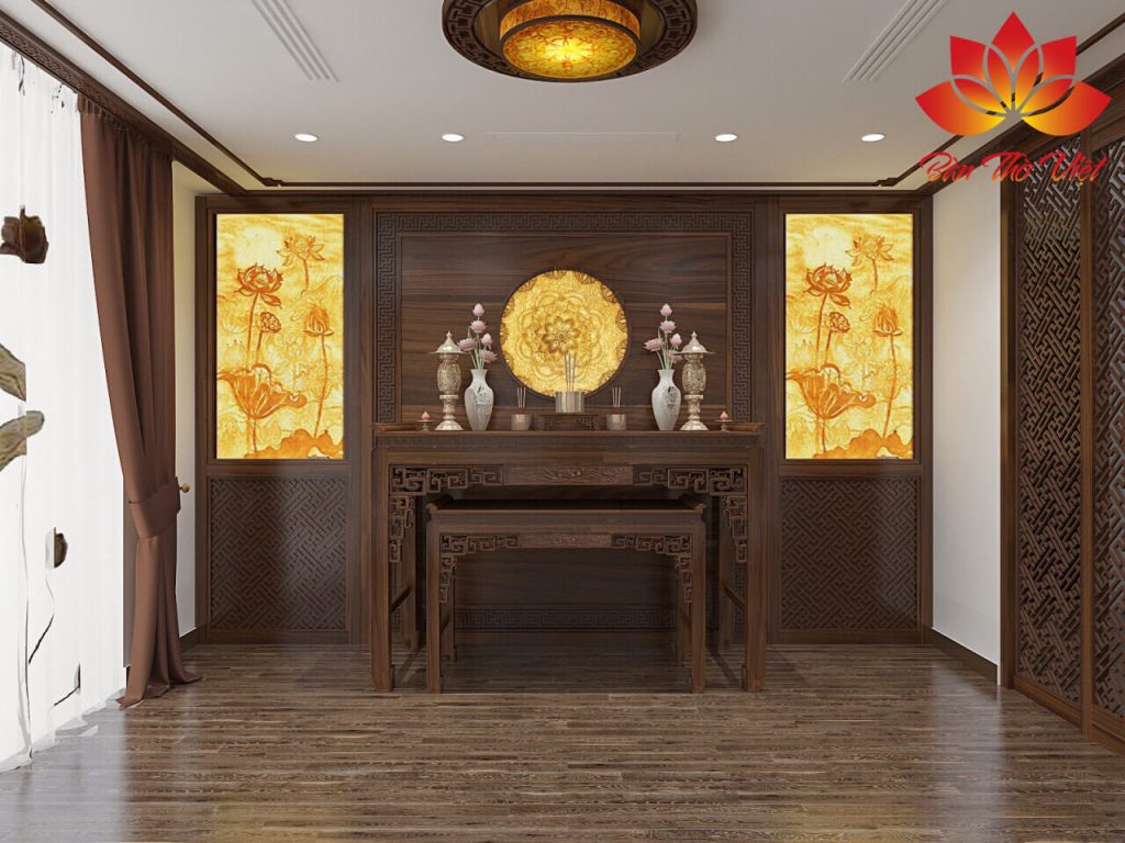 Các mẫu thiết kế nội thất phòng thờ ở Tuyên Quang đẹp hợp phong thủy