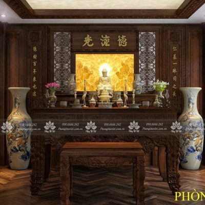 Mẫu tranh bàn thờ Phật hợp phong thủy rước tài lộc