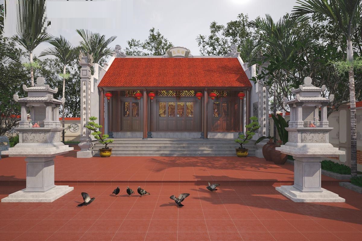 Mẫu nhà gỗ 5 gian kết hợp thờ siêu đẹp tại Hải Hậu Nam Định