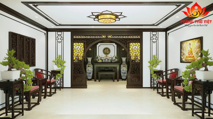 Phòng thờ biệt thự bằng gỗ tự nhiên – Giải pháp hoàn hảo cho không gian tâm linh đẳng cấp Trong kiến trúc nhà ở cao cấp, phòng thờ biệt thự luôn được xem là “trái tim tinh thần” của cả ngôi nhà. Đây không chỉ là nơi thể hiện lòng thành kính với tổ tiên mà còn phản ánh chiều sâu văn hóa và gu thẩm mỹ của gia chủ. Với xu hướng hiện nay, việc sử dụng gỗ tự nhiên trong thiết kế phòng thờ đang trở thành lựa chọn hàng đầu nhờ vẻ đẹp sang trọng và giá trị bền vững theo thời gian. 1. Vai trò của phòng thờ biệt thự trong không gian sống Một phòng thờ biệt thự được thiết kế bài bản sẽ mang lại nhiều giá trị: Là nơi kết nối tâm linh giữa các thế hệ Góp phần cân bằng năng lượng phong thủy trong nhà Tạo điểm nhấn kiến trúc sang trọng và tinh tế Thể hiện sự hiếu kính và truyền thống gia đình Khác với nhà phố hay căn hộ, biệt thự có diện tích rộng nên phòng thờ thường được đầu tư kỹ lưỡng cả về thiết kế lẫn vật liệu. 2. Ưu điểm nổi bật của phòng thờ gỗ tự nhiên Vẻ đẹp sang trọng và ấm cúng Gỗ tự nhiên mang đến màu sắc trầm ấm, tạo cảm giác gần gũi nhưng vẫn rất đẳng cấp. Các đường vân gỗ độc đáo giúp không gian phòng thờ biệt thự trở nên nổi bật mà không cần quá nhiều chi tiết cầu kỳ. Độ bền lâu dài So với các vật liệu khác, gỗ tự nhiên có tuổi thọ cao, ít bị ảnh hưởng bởi thời tiết nếu được xử lý tốt. Đây là yếu tố quan trọng vì phòng thờ thường ít thay đổi trong nhiều năm. Dễ chạm khắc hoa văn Gỗ tự nhiên rất phù hợp để chạm khắc các họa tiết truyền thống như: Hoa sen Rồng, phượng Họa tiết tứ linh, tứ quý Những chi tiết này giúp tăng thêm sự linh thiêng cho không gian thờ cúng. 3. Thiết kế phòng thờ biệt thự theo xu hướng hiện đại Không gian mở nhưng vẫn trang nghiêm Hiện nay, nhiều biệt thự lựa chọn thiết kế phòng thờ dạng mở, kết hợp vách ngăn gỗ CNC hoặc lam gỗ để tạo sự thông thoáng nhưng vẫn giữ được sự riêng tư cần thiết. Kết hợp ánh sáng thông minh Đèn LED âm trần ánh sáng vàng Đèn hắt phía sau vách thờ Ánh sáng tự nhiên từ cửa sổ bên hông Tất cả tạo nên một không gian ấm áp, nhẹ nhàng và linh thiêng. Tối giản chi tiết Xu hướng mới hướng đến sự tối giản, giảm bớt chi tiết rườm rà nhưng vẫn giữ được nét truyền thống, giúp phòng thờ biệt thự trở nên thanh thoát hơn. 4. Kích thước bàn thờ chuẩn phong thủy cho biệt thự Trong thiết kế này, bàn thờ có kích thước: Dài: 197 cm Cao: 127 cm Rộng: 107 cm Đây là kích thước đẹp theo thước Lỗ Ban, phù hợp với không gian biệt thự rộng rãi. Ý nghĩa phong thủy: Mang lại tài lộc và may mắn Tạo sự cân đối hài hòa Đảm bảo tính trang nghiêm cho khu vực thờ cúng Kích thước này cũng giúp gia chủ dễ dàng bố trí đầy đủ các vật phẩm thờ cúng mà không bị chật chội. 5. Cách bố trí phòng thờ biệt thự khoa học Để có một phòng thờ biệt thự chuẩn chỉnh, cần lưu ý cách bố trí: Trung tâm là bàn thờ Bàn thờ luôn là điểm nhấn chính, đặt ở vị trí cao ráo, vững chắc. Hai bên cân đối Lọ hoa, đèn thờ Lục bình hoặc tượng trang trí Phía trước bàn thờ Bàn con hoặc ghế quỳ Không gian đủ rộng để hành lễ Không gian xung quanh Thông thoáng nhưng kín đáo Tránh đặt vật dụng không liên quan 6. Những nguyên tắc phong thủy quan trọng Khi thiết kế phòng thờ biệt thự, gia chủ cần lưu ý: Không đặt bàn thờ dưới xà ngang Tránh đối diện cửa chính hoặc nhà vệ sinh Không đặt gần khu vực ồn ào Luôn giữ không gian sạch sẽ, gọn gàng Ngoài ra, hướng bàn thờ nên hợp với tuổi và mệnh của gia chủ để tăng vượng khí. 7. Chất liệu và màu sắc phù hợp Chất liệu Gỗ gõ đỏ: sang trọng, bền bỉ Gỗ hương: thơm nhẹ, vân đẹp Gỗ óc chó: hiện đại, cao cấp Màu sắc Nâu đỏ Cánh gián Nâu trầm Những gam màu này giúp không gian phòng thờ biệt thự trở nên ấm cúng và linh thiêng hơn. 8. Lưu ý khi thi công phòng thờ biệt thự Chọn đơn vị thi công uy tín Đảm bảo gỗ được xử lý chống mối mọt Thi công đúng kích thước phong thủy Kiểm tra hệ thống điện, ánh sáng an toàn Việc đầu tư đúng ngay từ đầu sẽ giúp phòng thờ giữ được vẻ đẹp lâu dài. FAQ – Câu hỏi thường gặp về phòng thờ biệt thự 1. Phòng thờ biệt thự có cần tách biệt hoàn toàn không? Không bắt buộc, nhưng nên có vách ngăn để đảm bảo sự riêng tư và trang nghiêm. 2. Có nên đặt phòng thờ gần ban công không? Có thể, nếu đảm bảo không bị gió thổi trực tiếp vào bàn thờ. 3. Kích thước bàn thờ 197x127x107 cm có phổ biến không? Đây là kích thước đẹp, được nhiều gia chủ biệt thự lựa chọn vì phù hợp phong thủy. 4. Nên chọn phong cách cổ điển hay hiện đại? Tùy vào tổng thể kiến trúc biệt thự, nhưng xu hướng hiện nay là kết hợp cả hai. 5. Bao lâu nên bảo trì phòng thờ một lần? Nên kiểm tra và vệ sinh định kỳ 3–6 tháng/lần để đảm bảo không gian luôn sạch sẽ và trang nghiêm. Kết luận Thiết kế phòng thờ biệt thự bằng gỗ tự nhiên không chỉ mang lại giá trị thẩm mỹ mà còn góp phần tạo nên không gian tâm linh trang nghiêm, bền vững. Với kích thước bàn thờ chuẩn cùng cách bố trí hợp lý, gia chủ hoàn toàn có thể sở hữu một không gian thờ cúng lý tưởng, vừa đẹp vừa chuẩn phong thủy. Nếu bạn đang xây dựng hoặc cải tạo biệt thự, đừng bỏ qua việc đầu tư cho phòng thờ – bởi đây chính là nơi giữ gìn giá trị tinh thần và truyền thống cho cả gia đình.