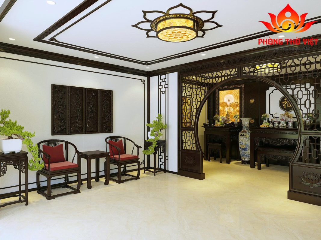 Phòng thờ biệt thự bằng gỗ tự nhiên – Giải pháp hoàn hảo cho không gian tâm linh đẳng cấp Trong kiến trúc nhà ở cao cấp, phòng thờ biệt thự luôn được xem là “trái tim tinh thần” của cả ngôi nhà. Đây không chỉ là nơi thể hiện lòng thành kính với tổ tiên mà còn phản ánh chiều sâu văn hóa và gu thẩm mỹ của gia chủ. Với xu hướng hiện nay, việc sử dụng gỗ tự nhiên trong thiết kế phòng thờ đang trở thành lựa chọn hàng đầu nhờ vẻ đẹp sang trọng và giá trị bền vững theo thời gian. 1. Vai trò của phòng thờ biệt thự trong không gian sống Một phòng thờ biệt thự được thiết kế bài bản sẽ mang lại nhiều giá trị: Là nơi kết nối tâm linh giữa các thế hệ Góp phần cân bằng năng lượng phong thủy trong nhà Tạo điểm nhấn kiến trúc sang trọng và tinh tế Thể hiện sự hiếu kính và truyền thống gia đình Khác với nhà phố hay căn hộ, biệt thự có diện tích rộng nên phòng thờ thường được đầu tư kỹ lưỡng cả về thiết kế lẫn vật liệu. 2. Ưu điểm nổi bật của phòng thờ gỗ tự nhiên Vẻ đẹp sang trọng và ấm cúng Gỗ tự nhiên mang đến màu sắc trầm ấm, tạo cảm giác gần gũi nhưng vẫn rất đẳng cấp. Các đường vân gỗ độc đáo giúp không gian phòng thờ biệt thự trở nên nổi bật mà không cần quá nhiều chi tiết cầu kỳ. Độ bền lâu dài So với các vật liệu khác, gỗ tự nhiên có tuổi thọ cao, ít bị ảnh hưởng bởi thời tiết nếu được xử lý tốt. Đây là yếu tố quan trọng vì phòng thờ thường ít thay đổi trong nhiều năm. Dễ chạm khắc hoa văn Gỗ tự nhiên rất phù hợp để chạm khắc các họa tiết truyền thống như: Hoa sen Rồng, phượng Họa tiết tứ linh, tứ quý Những chi tiết này giúp tăng thêm sự linh thiêng cho không gian thờ cúng. 3. Thiết kế phòng thờ biệt thự theo xu hướng hiện đại Không gian mở nhưng vẫn trang nghiêm Hiện nay, nhiều biệt thự lựa chọn thiết kế phòng thờ dạng mở, kết hợp vách ngăn gỗ CNC hoặc lam gỗ để tạo sự thông thoáng nhưng vẫn giữ được sự riêng tư cần thiết. Kết hợp ánh sáng thông minh Đèn LED âm trần ánh sáng vàng Đèn hắt phía sau vách thờ Ánh sáng tự nhiên từ cửa sổ bên hông Tất cả tạo nên một không gian ấm áp, nhẹ nhàng và linh thiêng. Tối giản chi tiết Xu hướng mới hướng đến sự tối giản, giảm bớt chi tiết rườm rà nhưng vẫn giữ được nét truyền thống, giúp phòng thờ biệt thự trở nên thanh thoát hơn. 4. Kích thước bàn thờ chuẩn phong thủy cho biệt thự Trong thiết kế này, bàn thờ có kích thước: Dài: 197 cm Cao: 127 cm Rộng: 107 cm Đây là kích thước đẹp theo thước Lỗ Ban, phù hợp với không gian biệt thự rộng rãi. Ý nghĩa phong thủy: Mang lại tài lộc và may mắn Tạo sự cân đối hài hòa Đảm bảo tính trang nghiêm cho khu vực thờ cúng Kích thước này cũng giúp gia chủ dễ dàng bố trí đầy đủ các vật phẩm thờ cúng mà không bị chật chội. 5. Cách bố trí phòng thờ biệt thự khoa học Để có một phòng thờ biệt thự chuẩn chỉnh, cần lưu ý cách bố trí: Trung tâm là bàn thờ Bàn thờ luôn là điểm nhấn chính, đặt ở vị trí cao ráo, vững chắc. Hai bên cân đối Lọ hoa, đèn thờ Lục bình hoặc tượng trang trí Phía trước bàn thờ Bàn con hoặc ghế quỳ Không gian đủ rộng để hành lễ Không gian xung quanh Thông thoáng nhưng kín đáo Tránh đặt vật dụng không liên quan 6. Những nguyên tắc phong thủy quan trọng Khi thiết kế phòng thờ biệt thự, gia chủ cần lưu ý: Không đặt bàn thờ dưới xà ngang Tránh đối diện cửa chính hoặc nhà vệ sinh Không đặt gần khu vực ồn ào Luôn giữ không gian sạch sẽ, gọn gàng Ngoài ra, hướng bàn thờ nên hợp với tuổi và mệnh của gia chủ để tăng vượng khí. 7. Chất liệu và màu sắc phù hợp Chất liệu Gỗ gõ đỏ: sang trọng, bền bỉ Gỗ hương: thơm nhẹ, vân đẹp Gỗ óc chó: hiện đại, cao cấp Màu sắc Nâu đỏ Cánh gián Nâu trầm Những gam màu này giúp không gian phòng thờ biệt thự trở nên ấm cúng và linh thiêng hơn. 8. Lưu ý khi thi công phòng thờ biệt thự Chọn đơn vị thi công uy tín Đảm bảo gỗ được xử lý chống mối mọt Thi công đúng kích thước phong thủy Kiểm tra hệ thống điện, ánh sáng an toàn Việc đầu tư đúng ngay từ đầu sẽ giúp phòng thờ giữ được vẻ đẹp lâu dài. FAQ – Câu hỏi thường gặp về phòng thờ biệt thự 1. Phòng thờ biệt thự có cần tách biệt hoàn toàn không? Không bắt buộc, nhưng nên có vách ngăn để đảm bảo sự riêng tư và trang nghiêm. 2. Có nên đặt phòng thờ gần ban công không? Có thể, nếu đảm bảo không bị gió thổi trực tiếp vào bàn thờ. 3. Kích thước bàn thờ 197x127x107 cm có phổ biến không? Đây là kích thước đẹp, được nhiều gia chủ biệt thự lựa chọn vì phù hợp phong thủy. 4. Nên chọn phong cách cổ điển hay hiện đại? Tùy vào tổng thể kiến trúc biệt thự, nhưng xu hướng hiện nay là kết hợp cả hai. 5. Bao lâu nên bảo trì phòng thờ một lần? Nên kiểm tra và vệ sinh định kỳ 3–6 tháng/lần để đảm bảo không gian luôn sạch sẽ và trang nghiêm. Kết luận Thiết kế phòng thờ biệt thự bằng gỗ tự nhiên không chỉ mang lại giá trị thẩm mỹ mà còn góp phần tạo nên không gian tâm linh trang nghiêm, bền vững. Với kích thước bàn thờ chuẩn cùng cách bố trí hợp lý, gia chủ hoàn toàn có thể sở hữu một không gian thờ cúng lý tưởng, vừa đẹp vừa chuẩn phong thủy. Nếu bạn đang xây dựng hoặc cải tạo biệt thự, đừng bỏ qua việc đầu tư cho phòng thờ – bởi đây chính là nơi giữ gìn giá trị tinh thần và truyền thống cho cả gia đình.